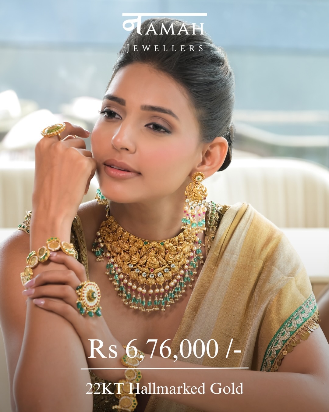 Temple Gold Choker
Rs. 6,76,000

Ginni Gold Bracelet
Rs. 11,25,000/-

22KT Hallm...