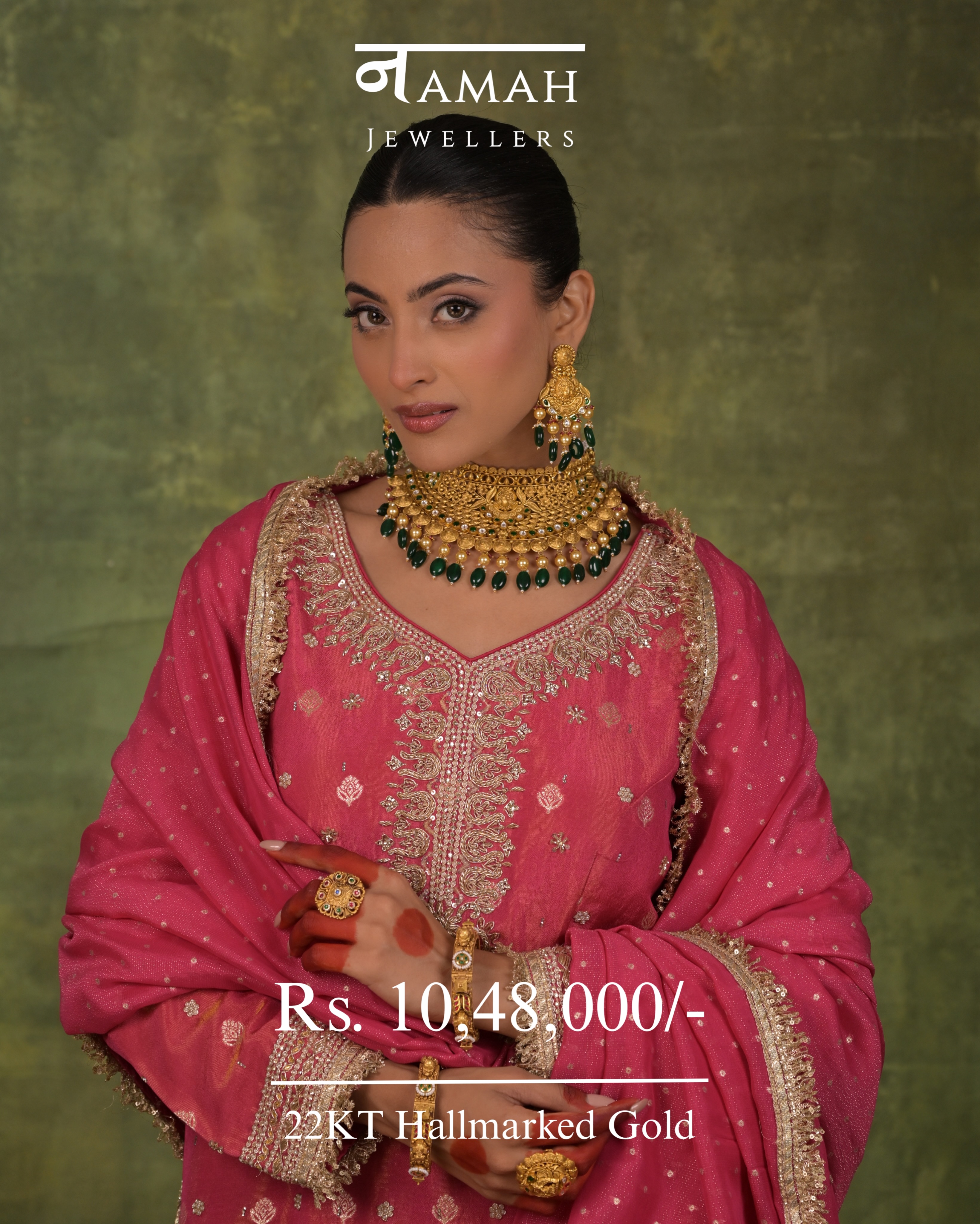 Peacock Gold Choker Rs. 10,48,000

Temple Gold Bangles Rs. 14,30,000

Temple Gol...